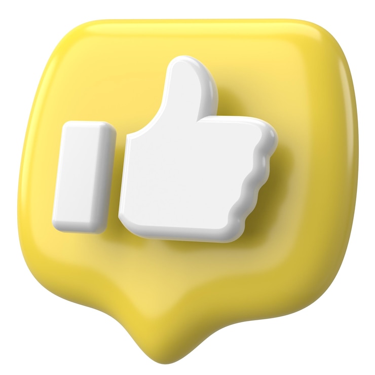 Foto like-knop als pictogram 3d illustratie