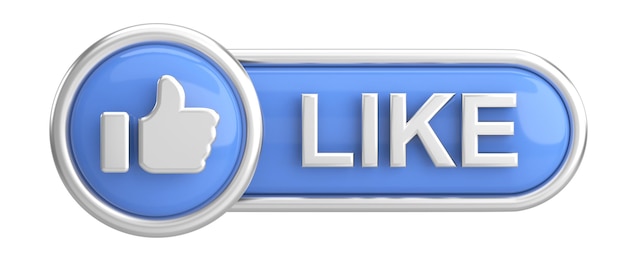 Foto like-knop als pictogram 3d illustratie