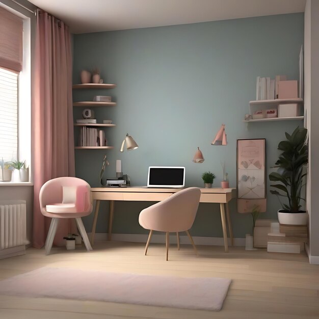 Like a nice bedroom with acoustic panel on the wall maybe a desk AI