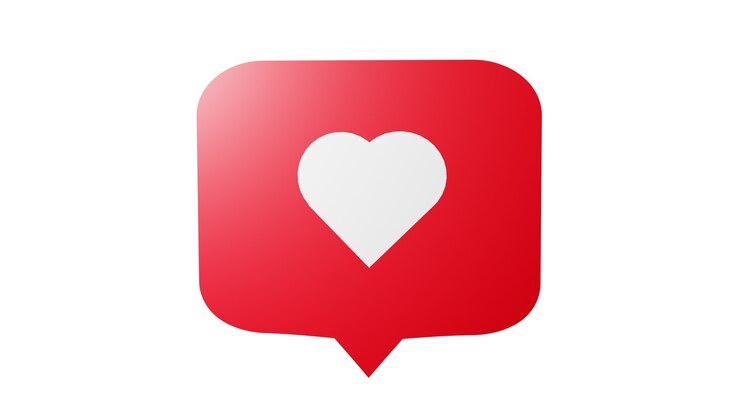 Photo like social media notification icon with heart symbol. social media success concept - 3d rendering