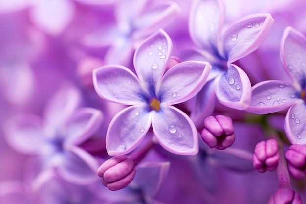 Lilac blossom macro background with copy space