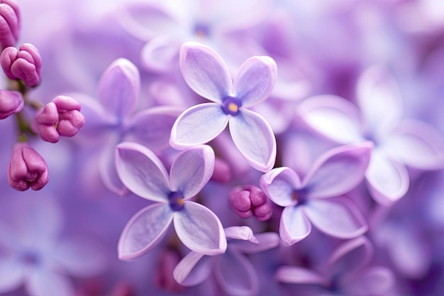 Lilac blossom macro background with copy space