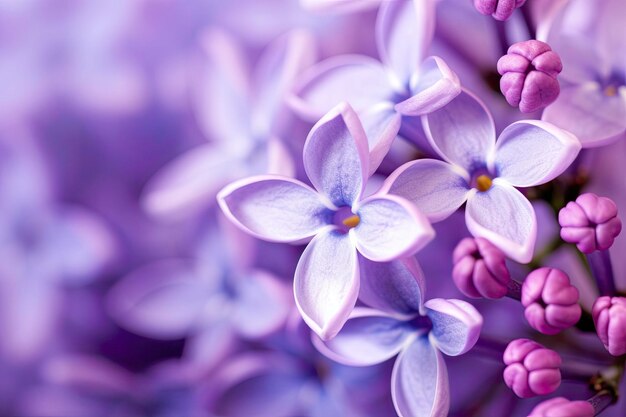 Lilac blossom macro background with copy space