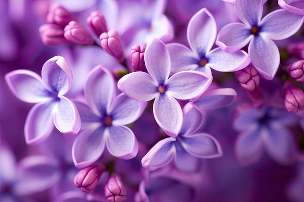 Lilac blossom macro background with copy space