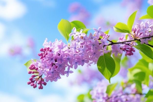 Lilac under blue sky