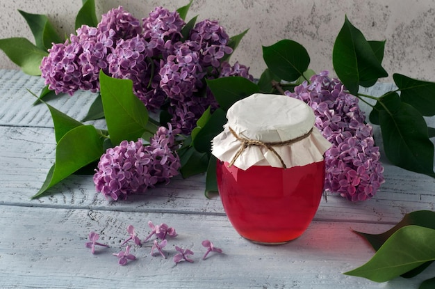 Lilac flowers syrup