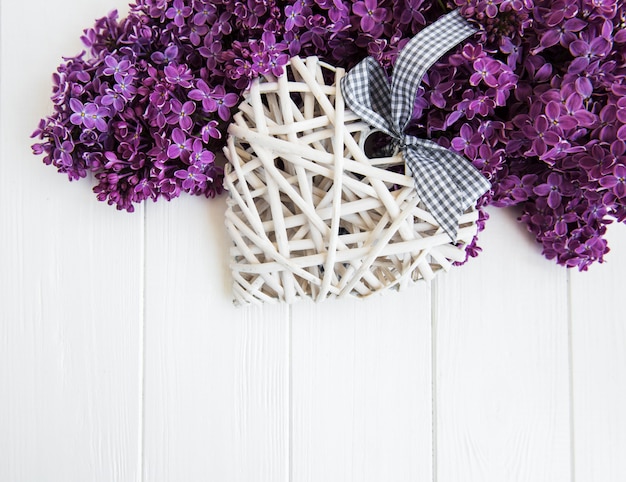 Lilac flowers on a table