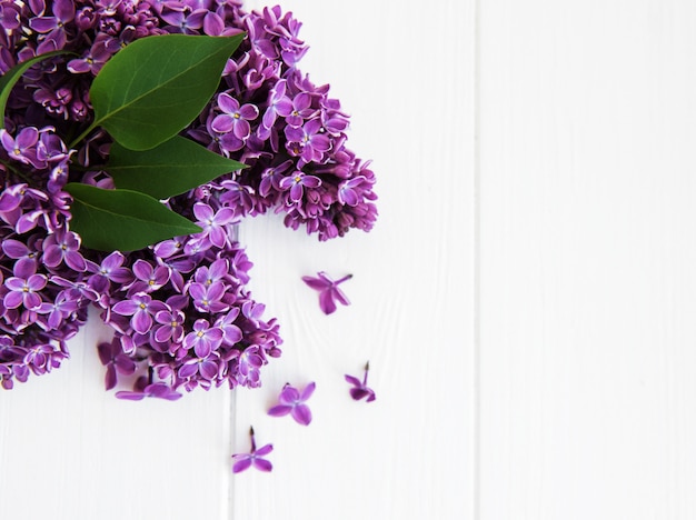 Lilac flowers on a table