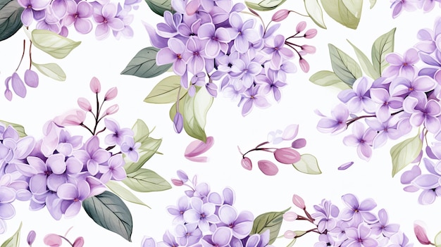 Lilac flowers on a white background.