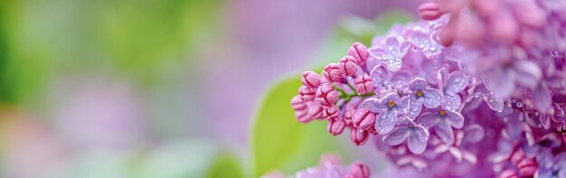 Lilac Flowers with Morning Dew