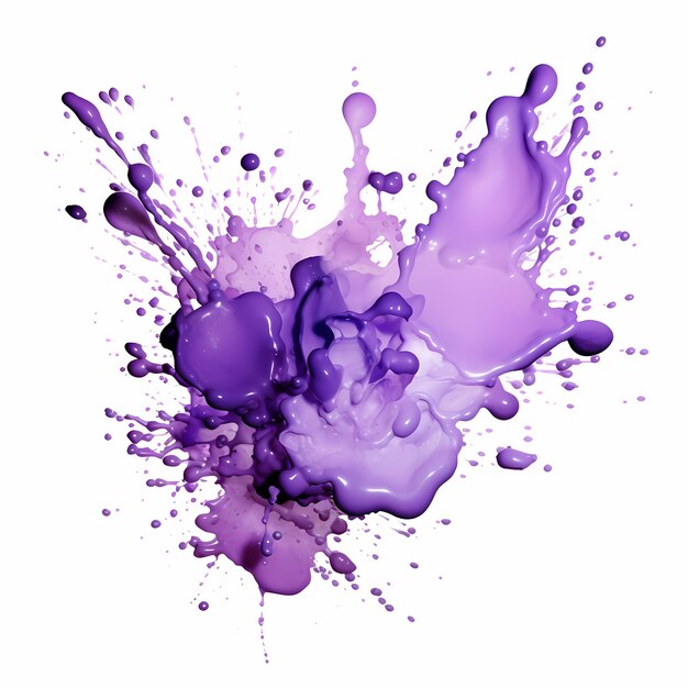 Foto lilac_hand_getekend_splashes_op_witte_achtergrond