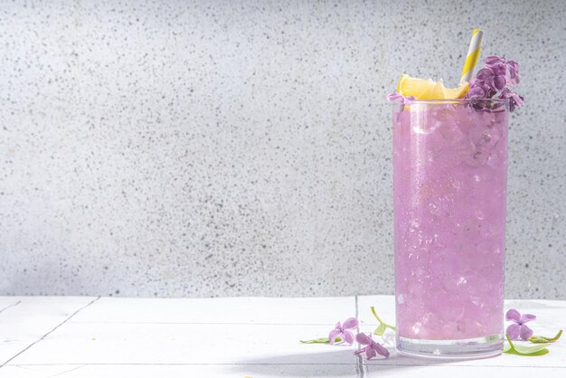 Lilac lemonade cocktail