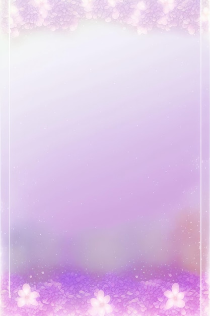 Lilac mist soft mauve background glitter silhouettes flowersvertical mobile postcard generative ai