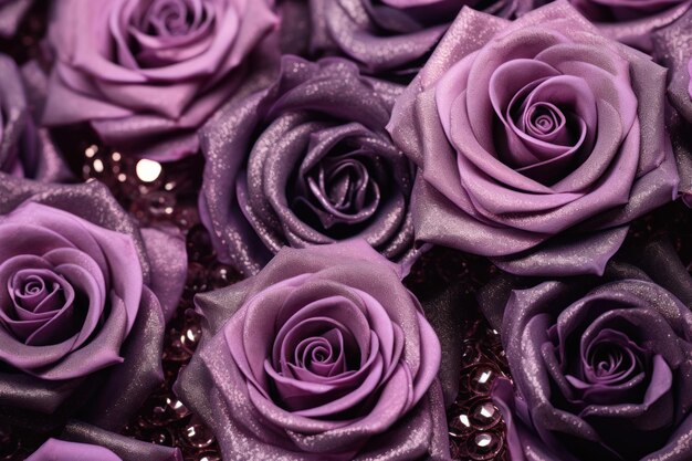 Lilac roses on black Violet roses isolated Purple roses backdrop