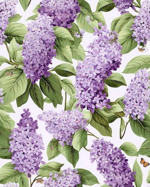 Lilac seamless pattern ai generative