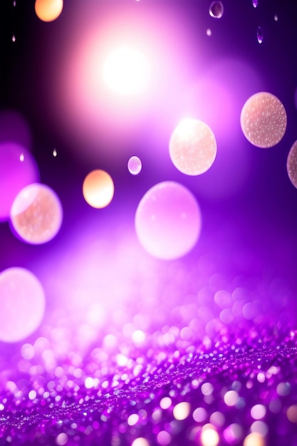 Lilac violet glitter bokeh background unfocused shimmer light purple sparkle