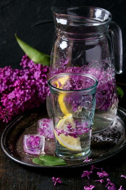 Lilac water with lemon