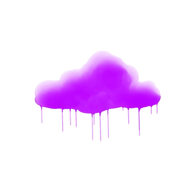 Lilac watercolor cloud with smudges of rain