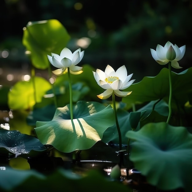 lilly flower in lake