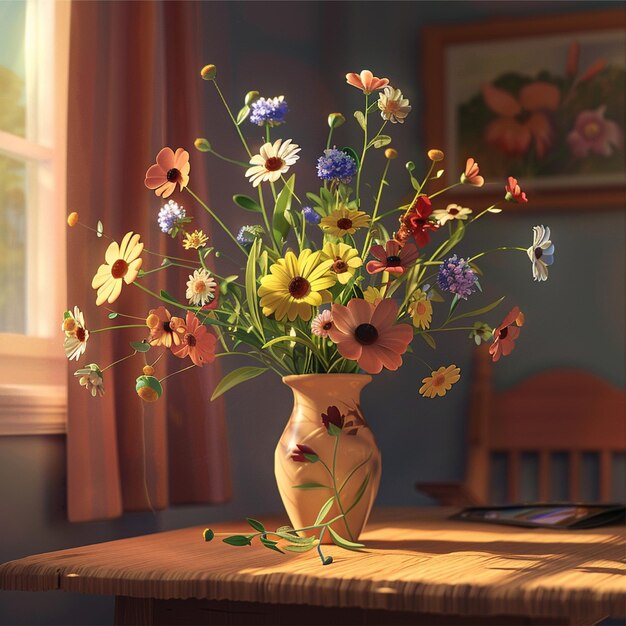 Lilly Flowers in the style of Pixar