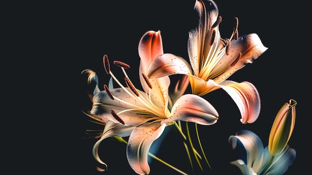 lily flower closeup on a blurred background generative ai