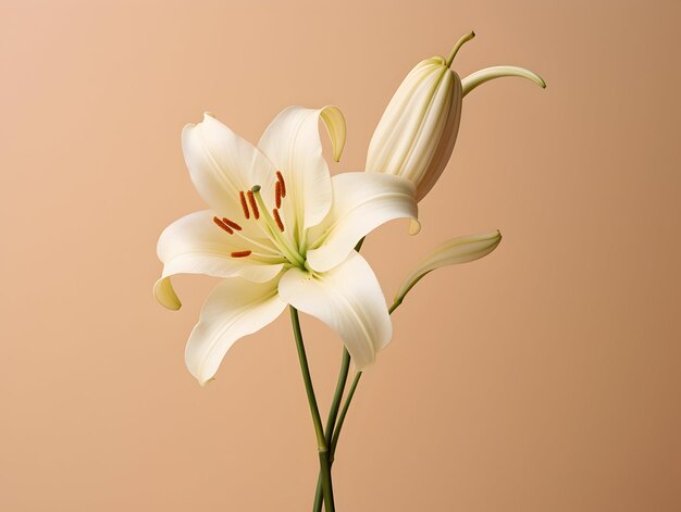 Photo lily flower in studio background single lily flower beautiful flower images