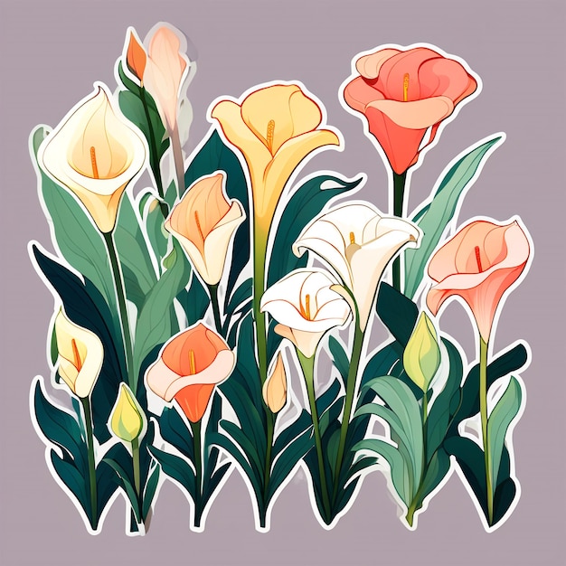 Lily Flowers Stickers Bladzijde