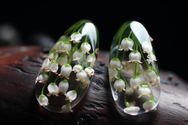 Premium AI Image | Lily of the valley earrings