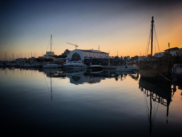 Limassol marina at sunset Cyprus March 2019