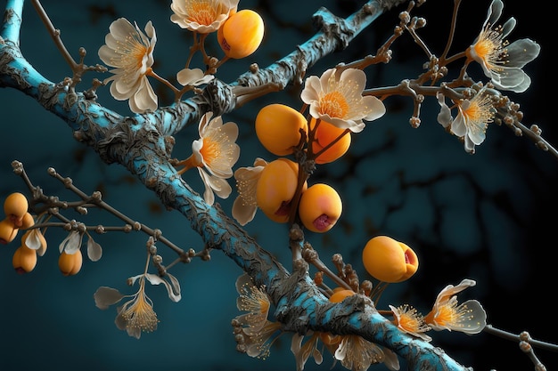 Limb of an apricot tree