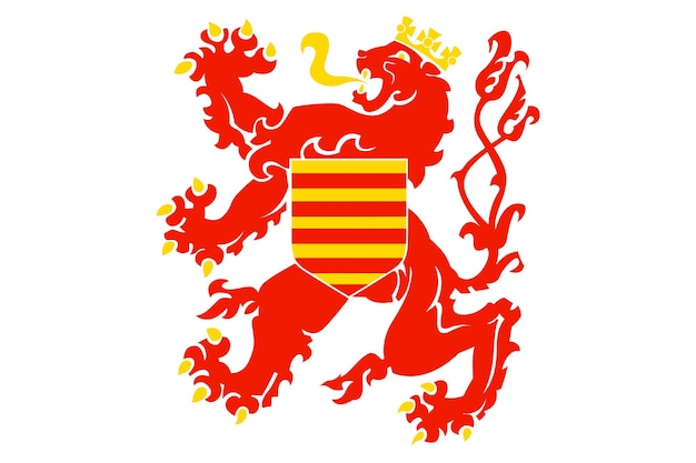 Photo limburg region the republic of belgium national flag and prefectural symbol