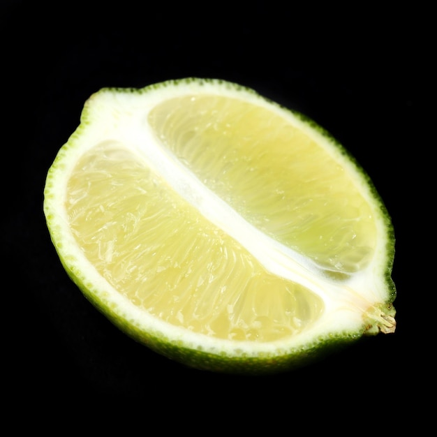 Photo lime on black background