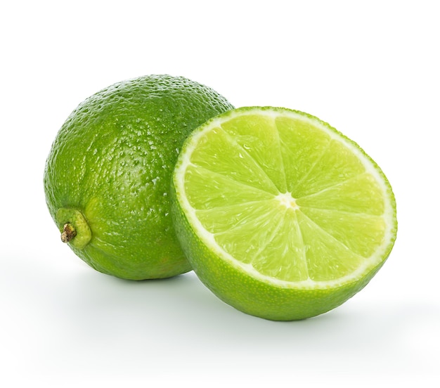 Lime closeup isolated on a white background