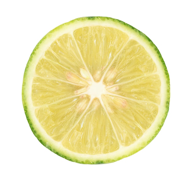 分離された半分にカットされたライム