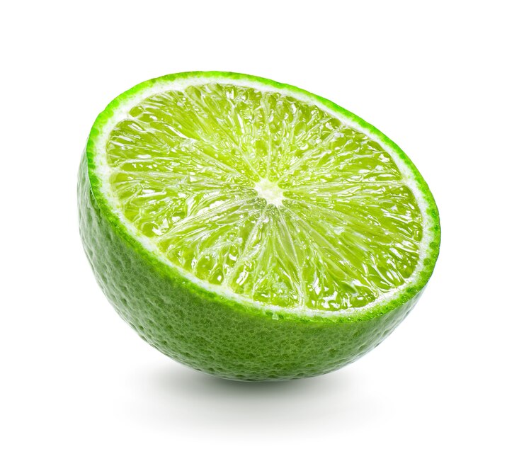 Photo lime cut isolated on white background