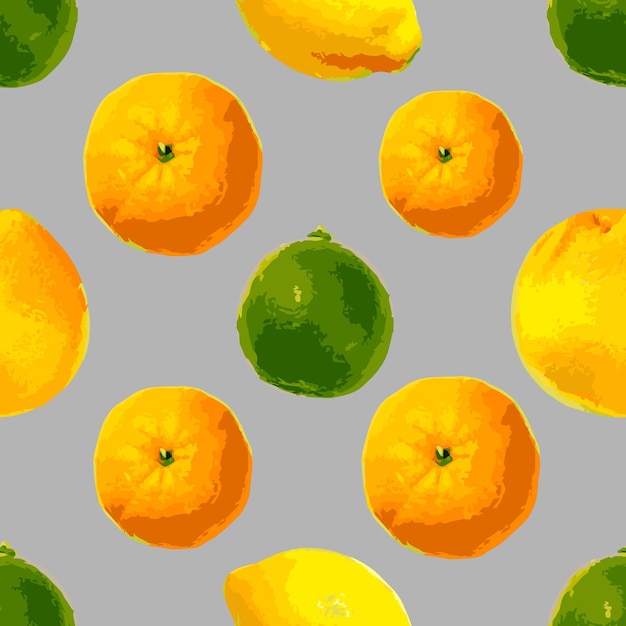 Lime grapefruit lemon and tangerine on a gray background