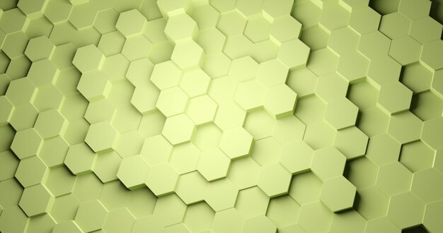 Lime green illuminated hexagon pattern