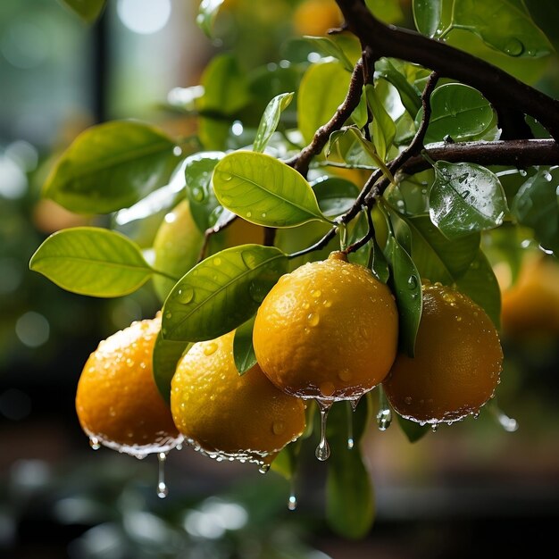 Lime hangt aan de boom met takken.