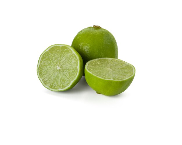 Lime isolated on white background Lemon fruit Clipping Path