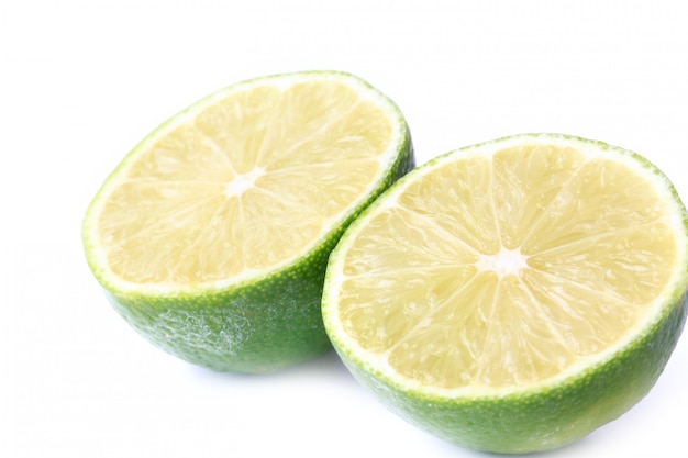 lime isolated on a white surface