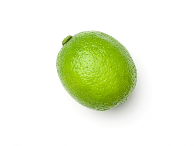 Lime isolated on white. Top view