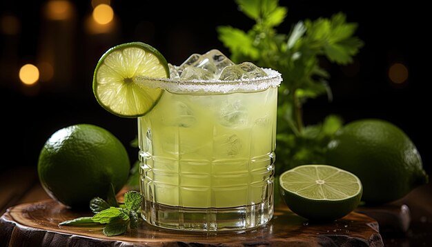 Photo a lime and lime drink with limes and limes