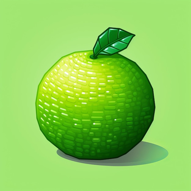 Lime Pixel Art Cartoonish Realism In 8bit Style Game Item