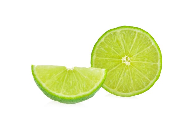 Lime slice Fruit isolated on white background