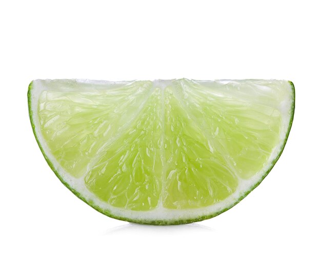 Lime slice isolated on white background