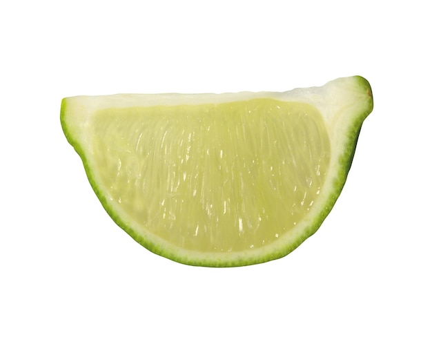 Lime slice on white background