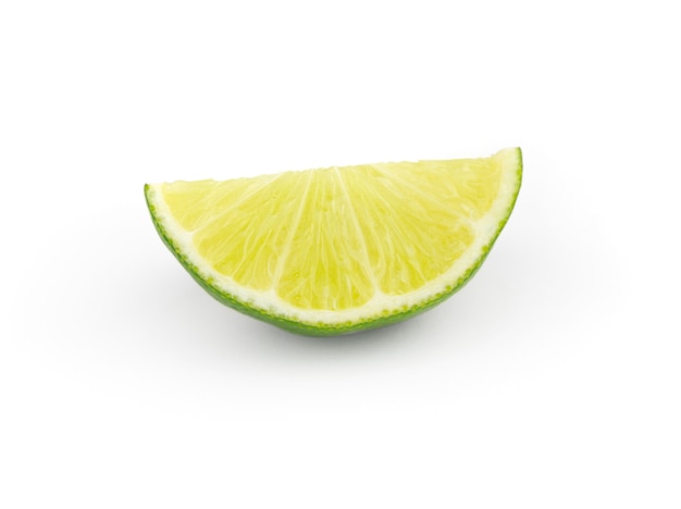 Lime slice on white.