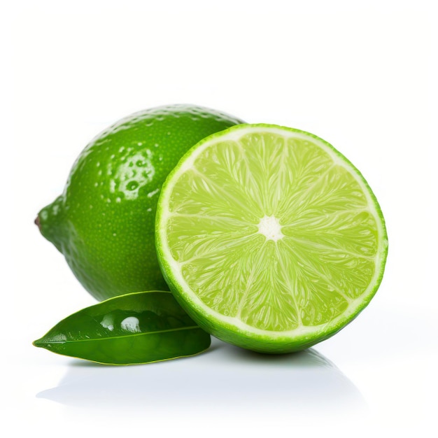 Lime sliced isolated on a white background