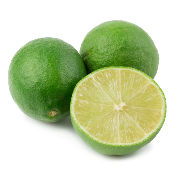 Lime slices isolated on a white background