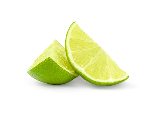 Lime slices isolated on a white cutout